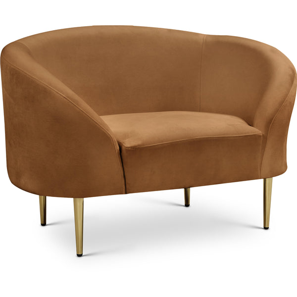Meridian Ritz Saddle Velvet Chair IMAGE 1