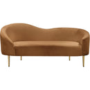 Meridian Ritz Saddle Velvet Loveseat IMAGE 3