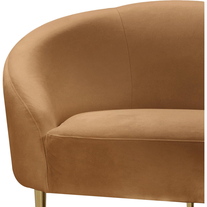 Meridian Ritz Saddle Velvet Loveseat IMAGE 4