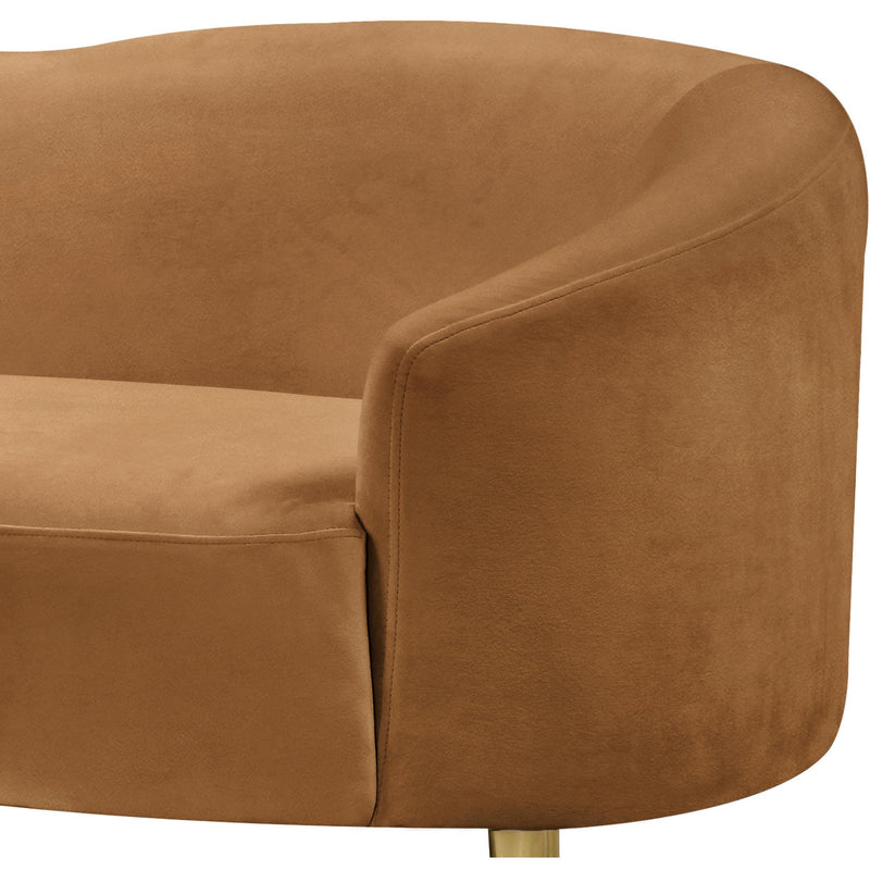 Meridian Ritz Saddle Velvet Loveseat IMAGE 5