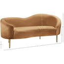 Meridian Ritz Saddle Velvet Loveseat IMAGE 8