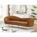 Meridian Ritz Saddle Velvet Sofa IMAGE 2