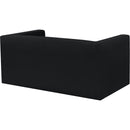 Meridian Henson Black Velvet Loveseat IMAGE 4