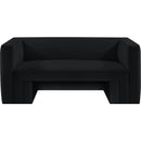 Meridian Henson Black Velvet Loveseat IMAGE 5