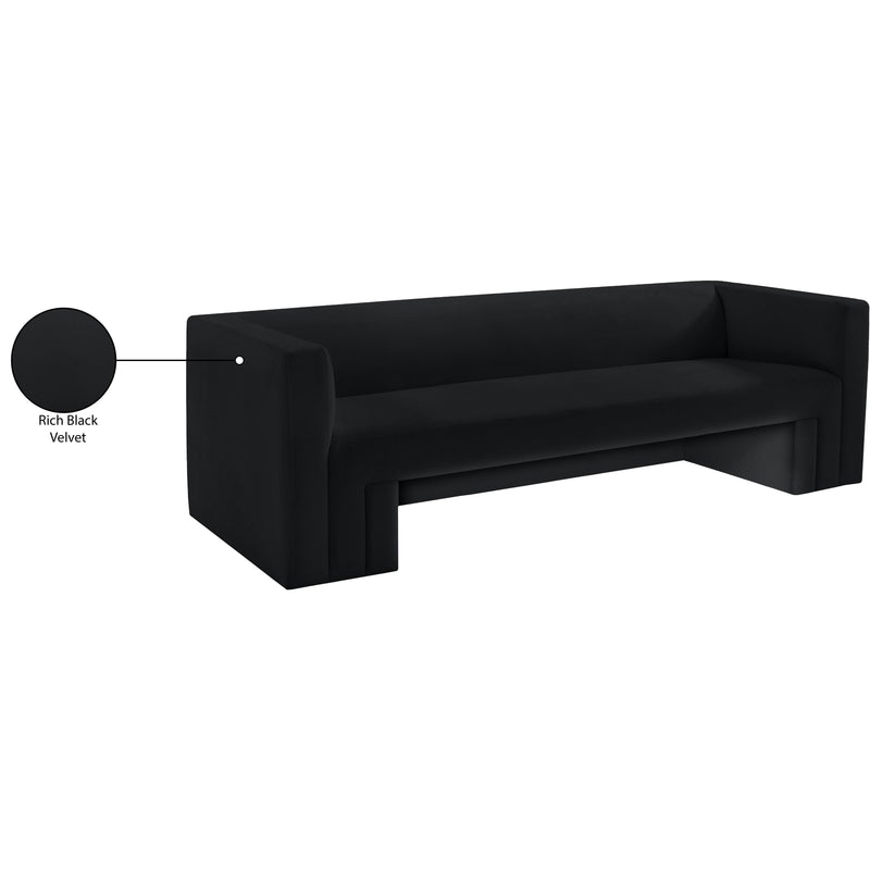 Meridian Henson Black Velvet Sofa IMAGE 19