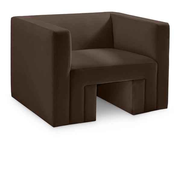 Meridian Henson Brown Velvet Chair IMAGE 1