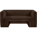 Meridian Henson Brown Velvet Loveseat IMAGE 5