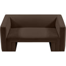Meridian Henson Brown Velvet Loveseat IMAGE 6