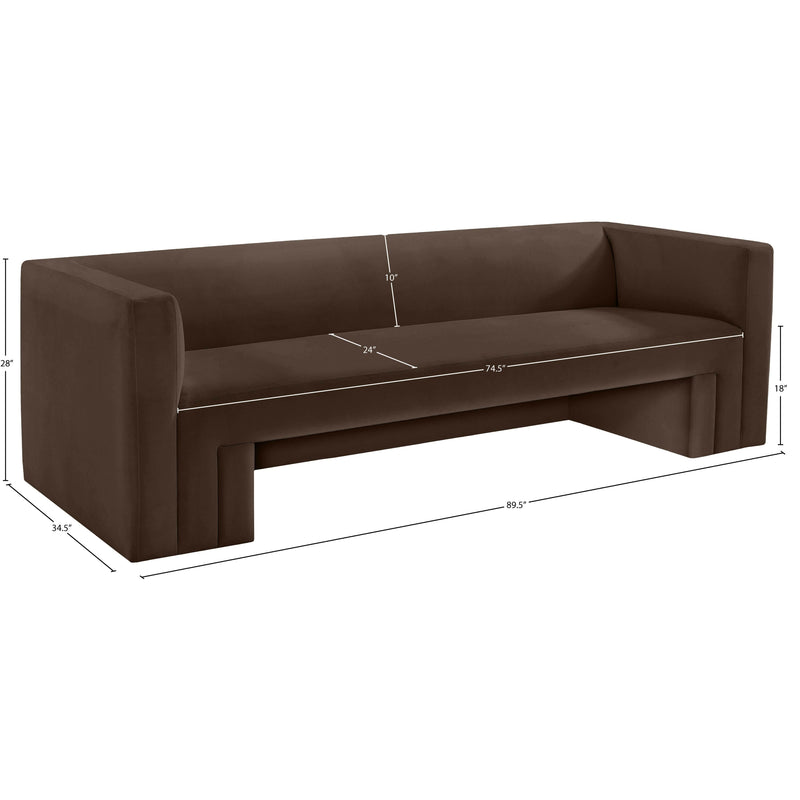 Meridian Henson Brown Velvet Sofa IMAGE 18
