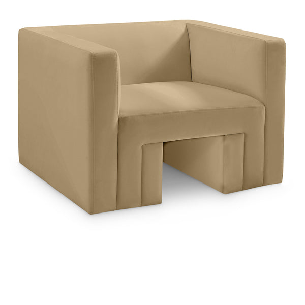 Meridian Henson Camel Velvet Chair IMAGE 1