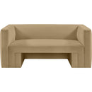 Meridian Henson Camel Velvet Loveseat IMAGE 5