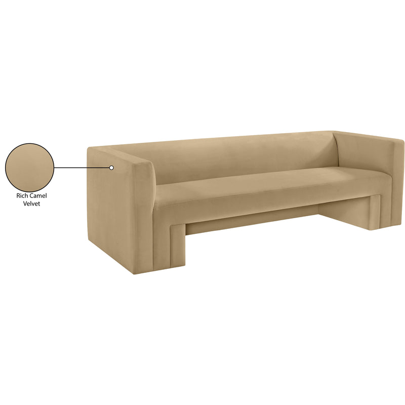 Meridian Henson Camel Velvet Sofa IMAGE 19