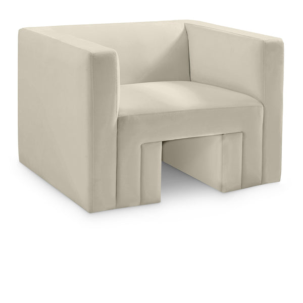 Meridian Henson Cream Velvet Chair IMAGE 1