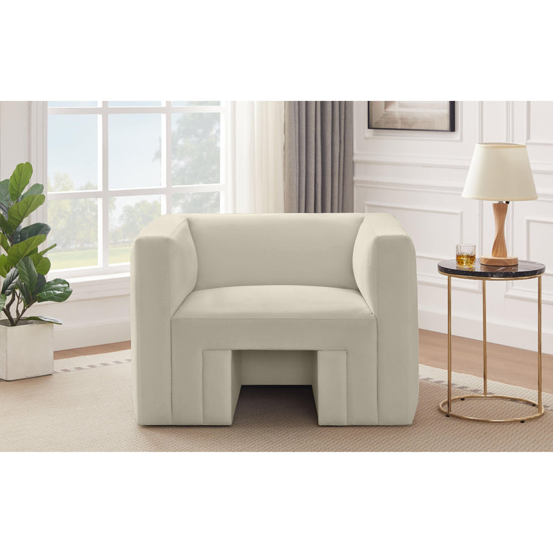 Meridian Henson Cream Velvet Chair IMAGE 2