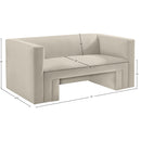 Meridian Henson Cream Velvet Loveseat IMAGE 18