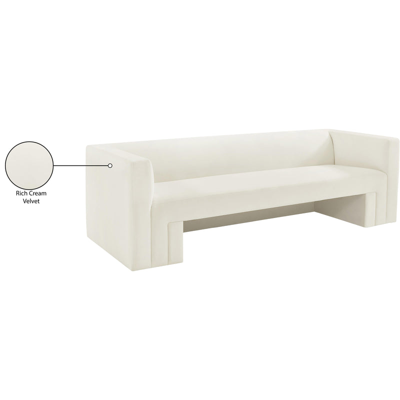 Meridian Henson Cream Velvet Sofa IMAGE 19
