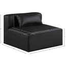 Meridian Cube Black Vegan Leather Armless Chair IMAGE 10