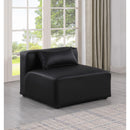 Meridian Cube Black Vegan Leather Armless Chair IMAGE 2