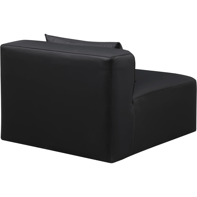 Meridian Cube Black Vegan Leather Armless Chair IMAGE 5