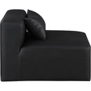 Meridian Cube Black Vegan Leather Armless Chair IMAGE 6