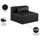 Meridian Cube Black Vegan Leather Armless Chair IMAGE 9