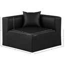Meridian Cube Black Vegan Leather Corner Chair IMAGE 10