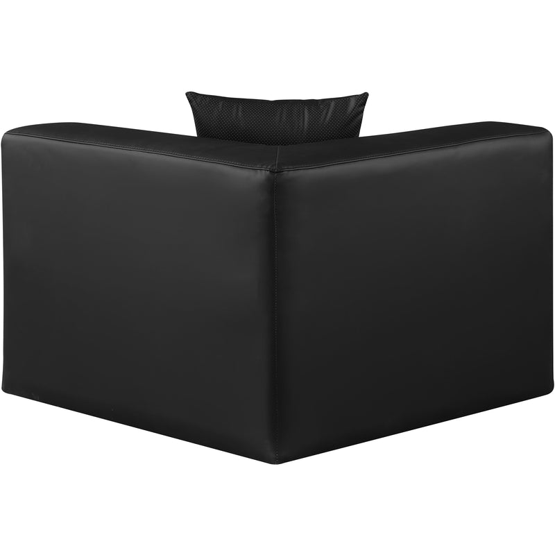 Meridian Cube Black Vegan Leather Corner Chair IMAGE 3
