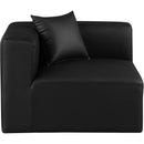 Meridian Cube Black Vegan Leather Corner Chair IMAGE 4
