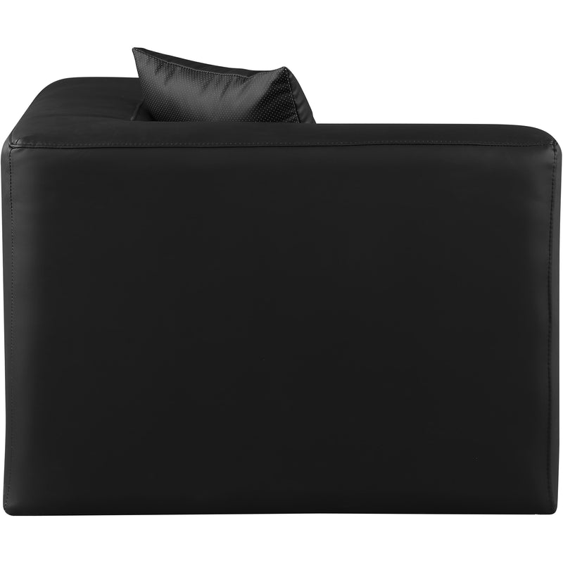 Meridian Cube Black Vegan Leather Corner Chair IMAGE 5
