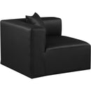 Meridian Cube Black Vegan Leather Corner Chair IMAGE 6