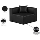 Meridian Cube Black Vegan Leather Corner Chair IMAGE 9