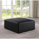 Meridian Cube Black Vegan Leather Ottoman IMAGE 2