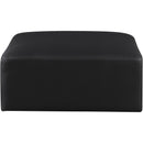 Meridian Cube Black Vegan Leather Ottoman IMAGE 3
