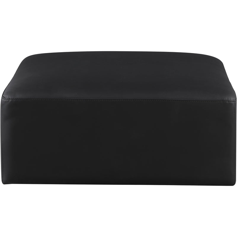 Meridian Cube Black Vegan Leather Ottoman IMAGE 3