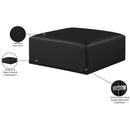 Meridian Cube Black Vegan Leather Ottoman IMAGE 5