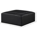 Meridian Cube Black Vegan Leather Ottoman IMAGE 6