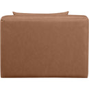 Meridian Cube Brown Vegan Leather Armless Chair IMAGE 3