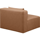 Meridian Cube Brown Vegan Leather Armless Chair IMAGE 5
