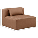 Meridian Cube Brown Vegan Leather Armless Chair IMAGE 9