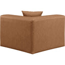 Meridian Cube Brown Vegan Leather Corner Chair IMAGE 3