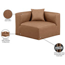 Meridian Cube Brown Vegan Leather Corner Chair IMAGE 8