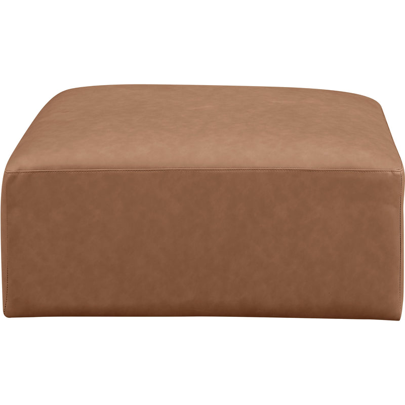 Meridian Cube Brown Vegan Leather Ottoman IMAGE 3