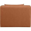 Meridian Cube Cognac Vegan Leather Armless Chair IMAGE 3