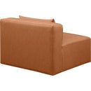 Meridian Cube Cognac Vegan Leather Armless Chair IMAGE 5