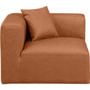 Meridian Cube Cognac Vegan Leather Corner Chair IMAGE 4