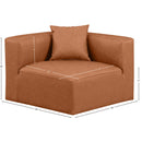 Meridian Cube Cognac Vegan Leather Corner Chair IMAGE 9