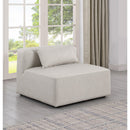 Meridian Cube Cream Vegan Leather Armless Chair IMAGE 2