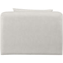 Meridian Cube Cream Vegan Leather Armless Chair IMAGE 3