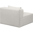 Meridian Cube Cream Vegan Leather Armless Chair IMAGE 5