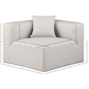 Meridian Cube Cream Vegan Leather Corner Chair IMAGE 10